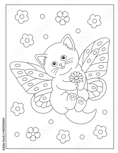 Photography Beautiful cat coloring pages for kids