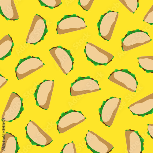 Tacos food illustration vector pattern