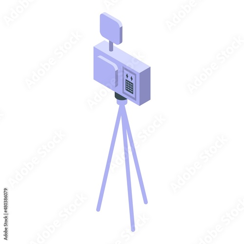 Street speed radar icon isometric vector. Camera traffic