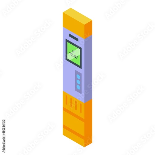Test ph meter icon isometric vector. Water soil