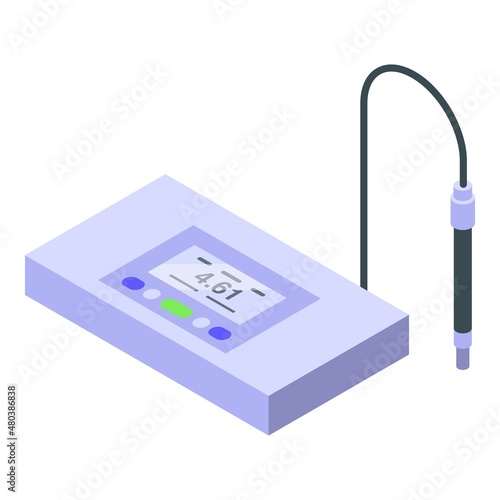 Ph meter tester icon isometric vector. Test value