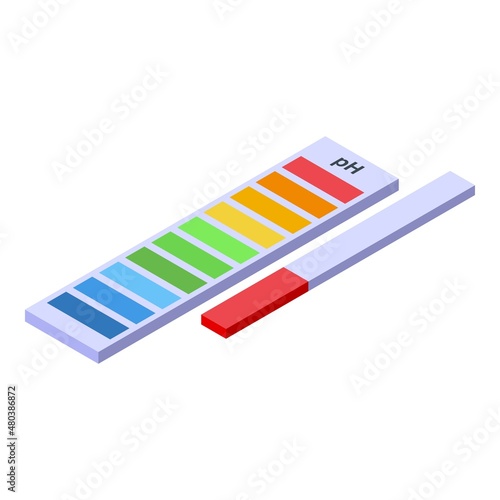 Paper ph meter icon isometric vector. Water soil