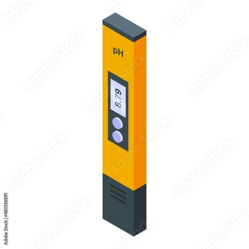 Laboratory ph meter icon isometric vector. Water test