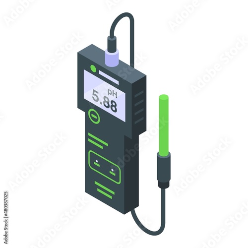 Neutral ph meter icon isometric vector. Water test