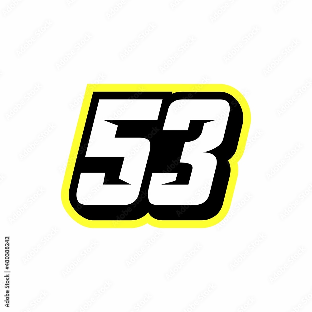 Fototapeta premium Racing number 53 logo design inspiration