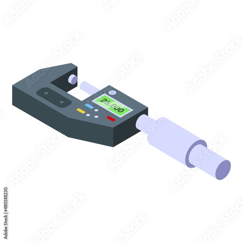 Micrometer instrument icon isometric vector. Digital ruler