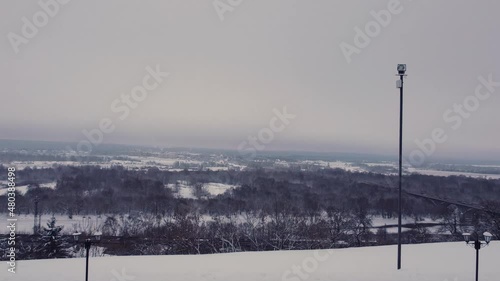 aerial view of winter landscape