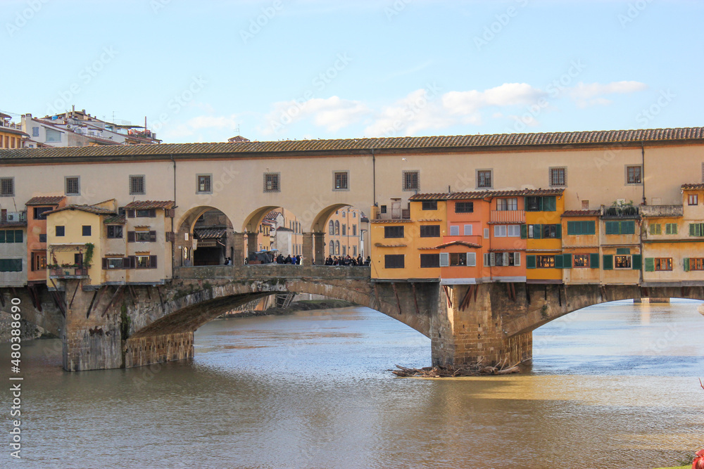 Arno river in Florence Old town, Italy 