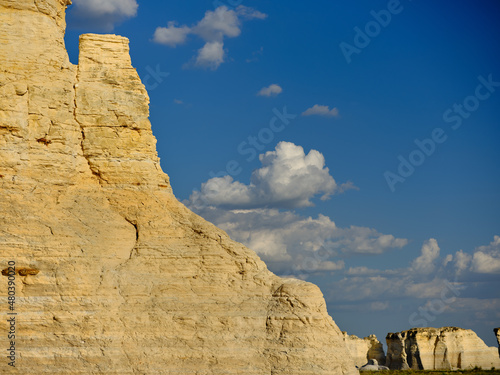 sedimentary formations of Niobrara Chalk were created by the erosion of a sea bed which formed during the Cretaceous Period. 80 million years ago photo