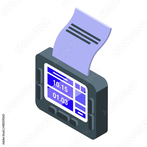 Taximeter icon isometric vector. Driver cab