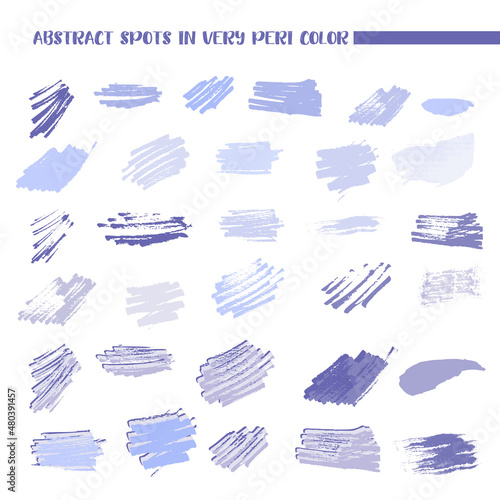 Abstract spots in very peri color. Minimalist purple palette background