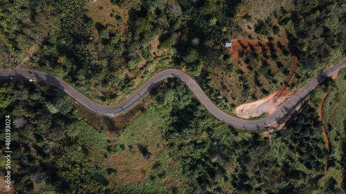 winding road on mountain at chianng rai Thailand aerial top view © SHUTTER DIN