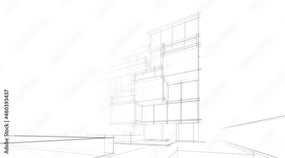 architectural sketch of a building 3d drawing architectural sketch of a building 3d drawing