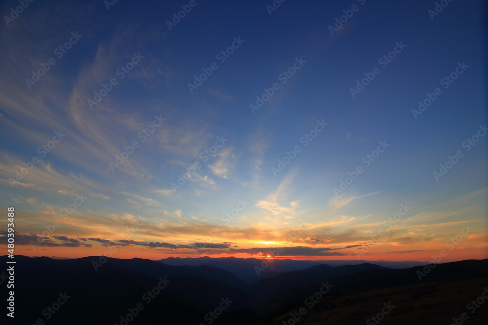 sunset in Altai mountains