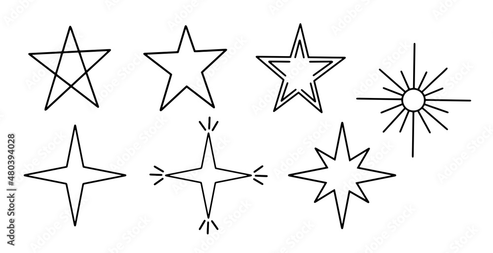 Obraz premium Stars set. Simple vector illustration.