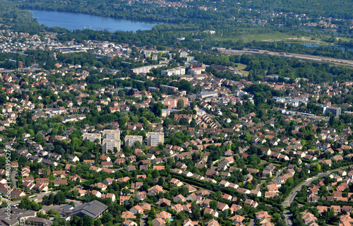 Verneuil sur Seine, France - july 7 2017 : aerial picture of the town
