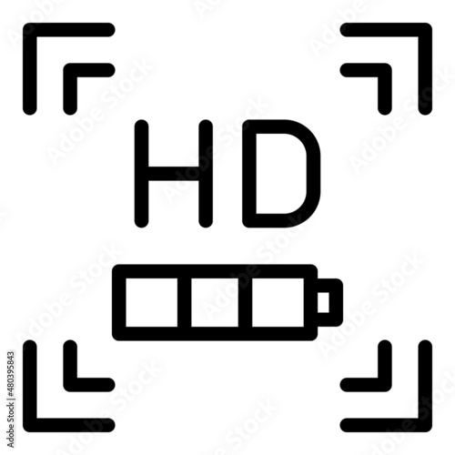 Hd video quality icon outline vector. Aerial drone