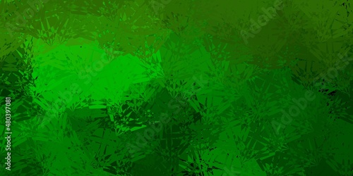 Dark Green, Yellow vector backdrop with triangles, lines.