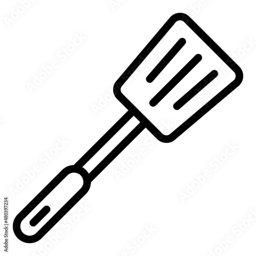 Kitchen spatula icon outline vector. Cooking bbq