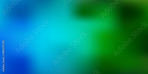 Light blue, green vector gradient blur pattern. © Guskova