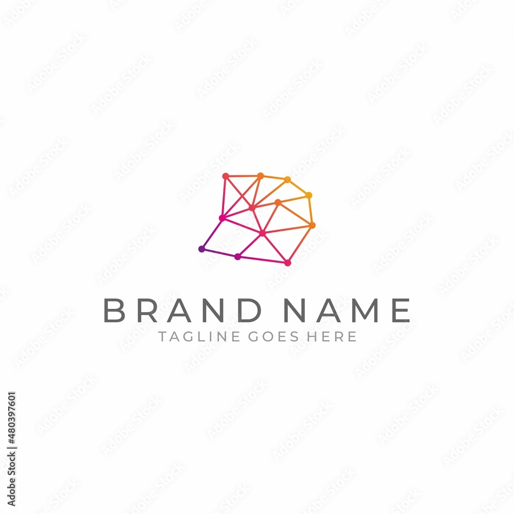 Fototapeta premium Abstract network connection icon logo design. Premium vector illustration.