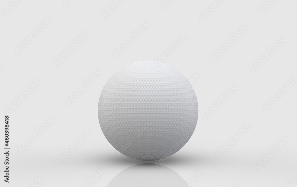 3d rendering. White Golf ball on gray wall background. 3d rendering. White Golf ball on gray wall background.