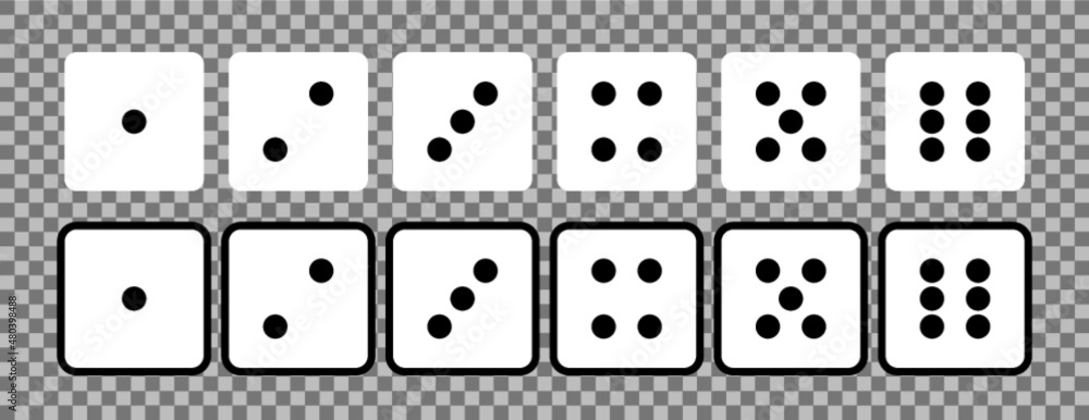 White dices with black dots / hvide terninger med sorte prikker, Vector White dices with black dots / hvide terninger med sorte prikker, Vector