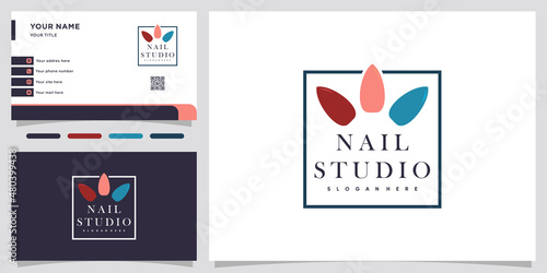 nail studio logo design with style and creative concept