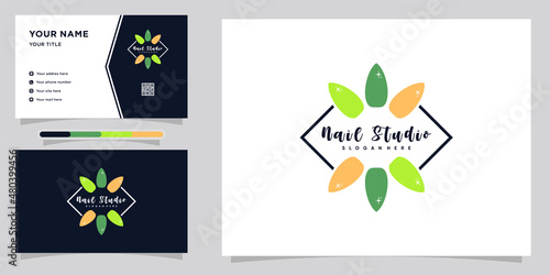 nail studio logo design with style and creative concept