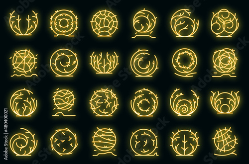 Foto Tumbleweed icons set vector neon