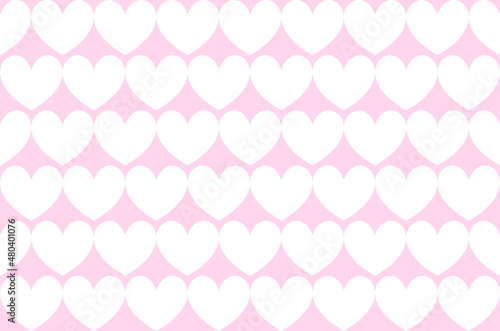 Cute white Hearts Vector Pattern. Hearts Isolated on a Light Pink Background. flat style texture Print for Fabric, Textile, Valentines.