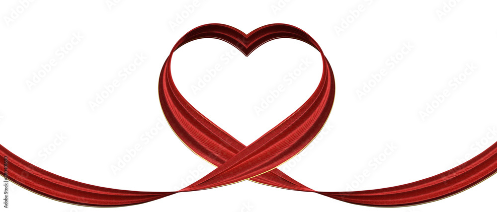3D rendering red ribbon for compositing 3D rendering red ribbon for compositing