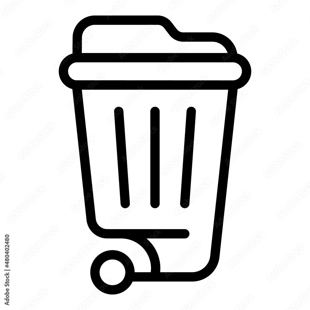 Garbage cart icon outline vector. Trash bag Garbage cart icon outline vector. Trash bag