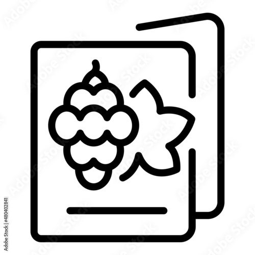 Wine menu icon outline vector. Sommelier drink