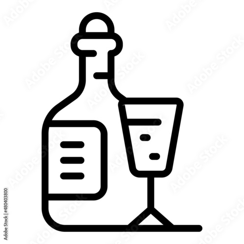 Wine bottle icon outline vector. Sommelier smell