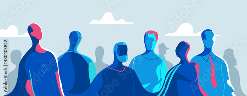 Gruppo di persone senza volto