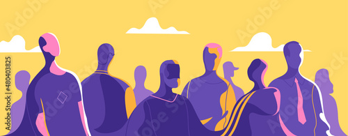 Gruppo di persone senza volto