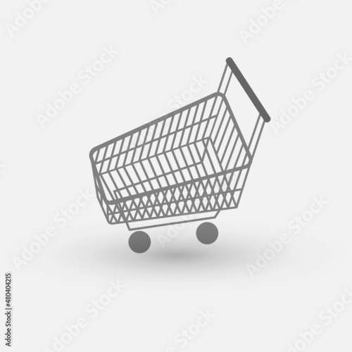 Supermarket cart.Vector illustration. 