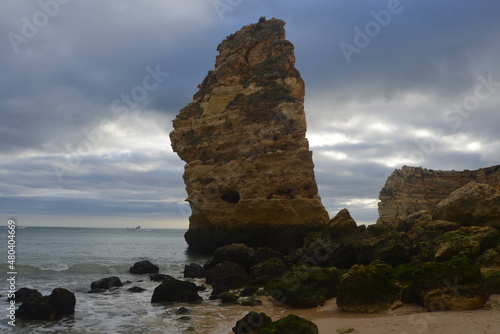 The rocky coast of the Algarve, Portugal