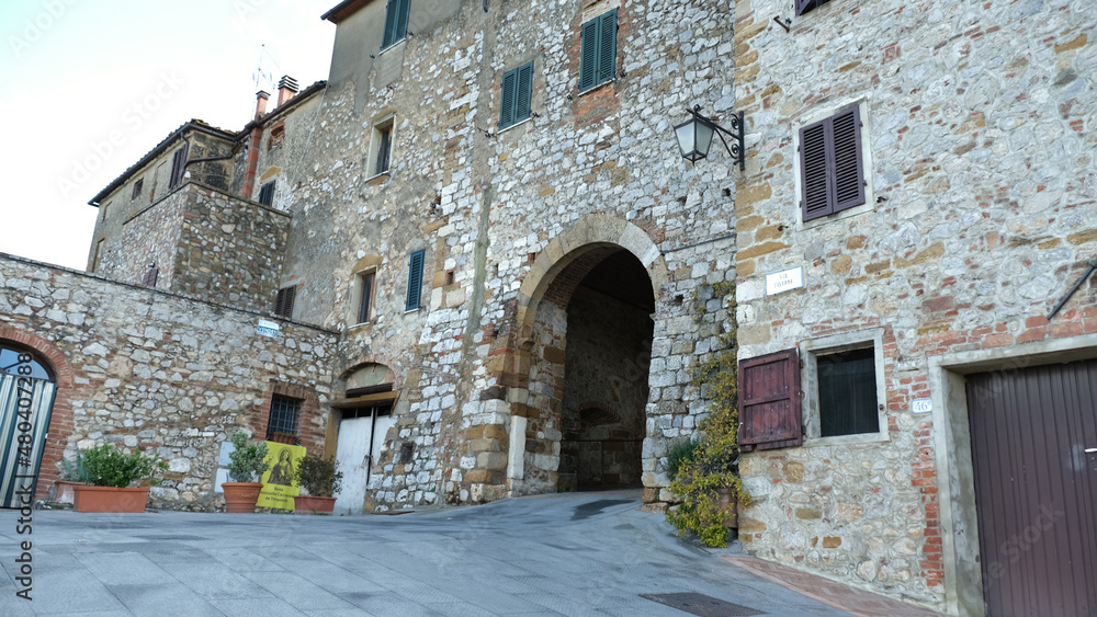 Il centro storico di Trequanda in provincia di Siena, Toscana, Italia.