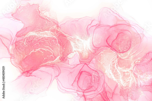 Alcohol ink liquid painting background. Watercolor or alcohol ink fluid stains and splashes pattern.