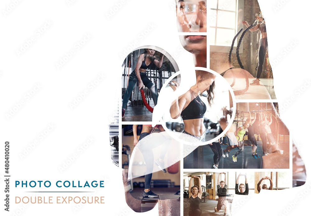 Photo Collage Double Exposure Effect Mockup Stock Template Adobe Stock