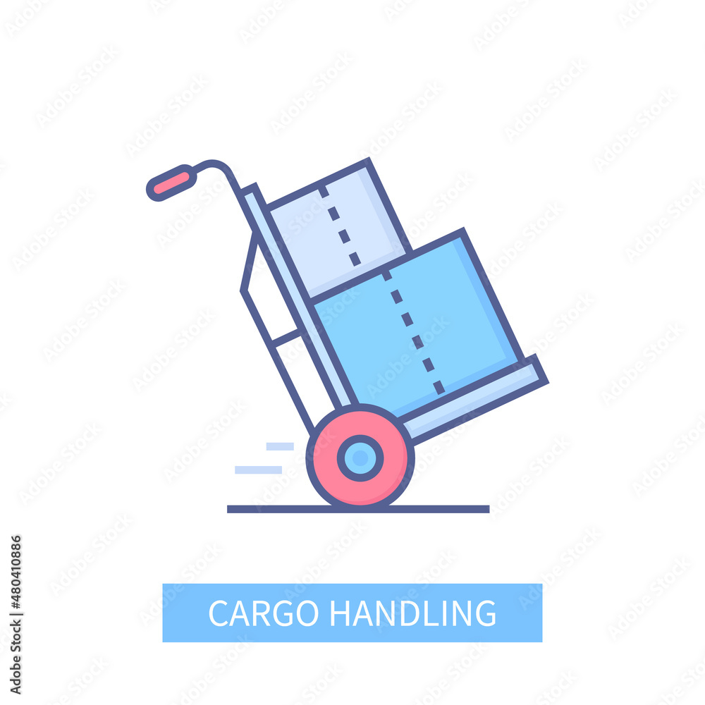 Cargo handling - modern colored line design style icon Cargo handling - modern colored line design style icon