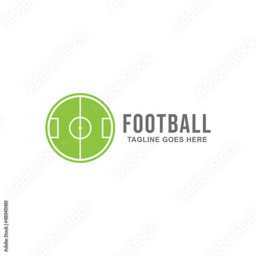 Football soccer field logo. Editable vector logo design.