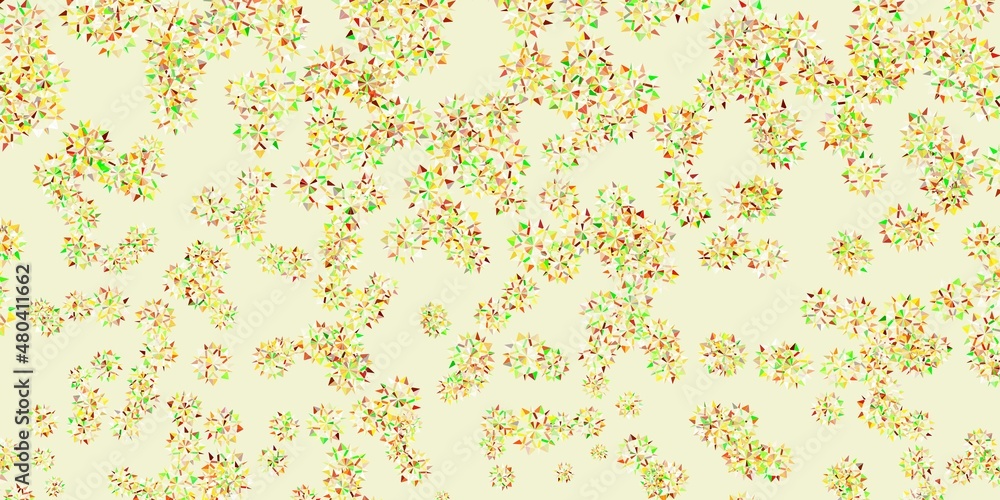 Light green, yellow vector texture with bright snowflakes.