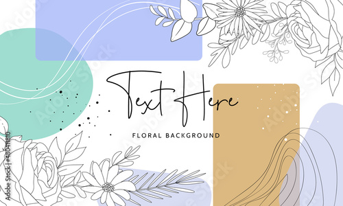 Simple floral background with peri color abstract