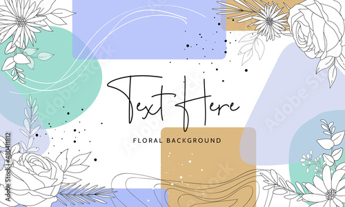 Simple floral background with peri color abstract
