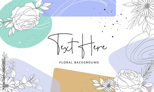 Simple floral background with peri color abstract