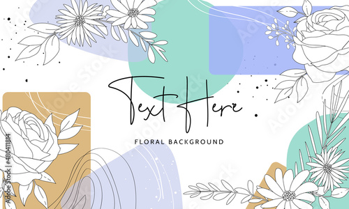 Simple floral background with peri color abstract