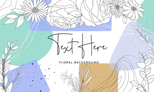 Simple floral background with peri color abstract